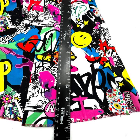 PICKLE ME PINK Women's XL comics skater graffiti skort short skirt roller derby - Picture 8 of 8